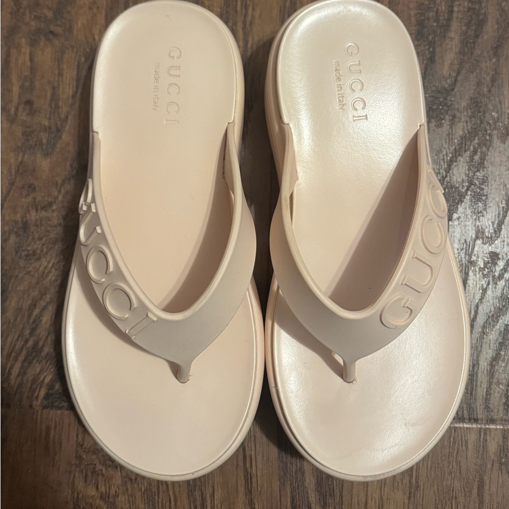Cream or Tan chunky platform sandals - Picture 6 of 7